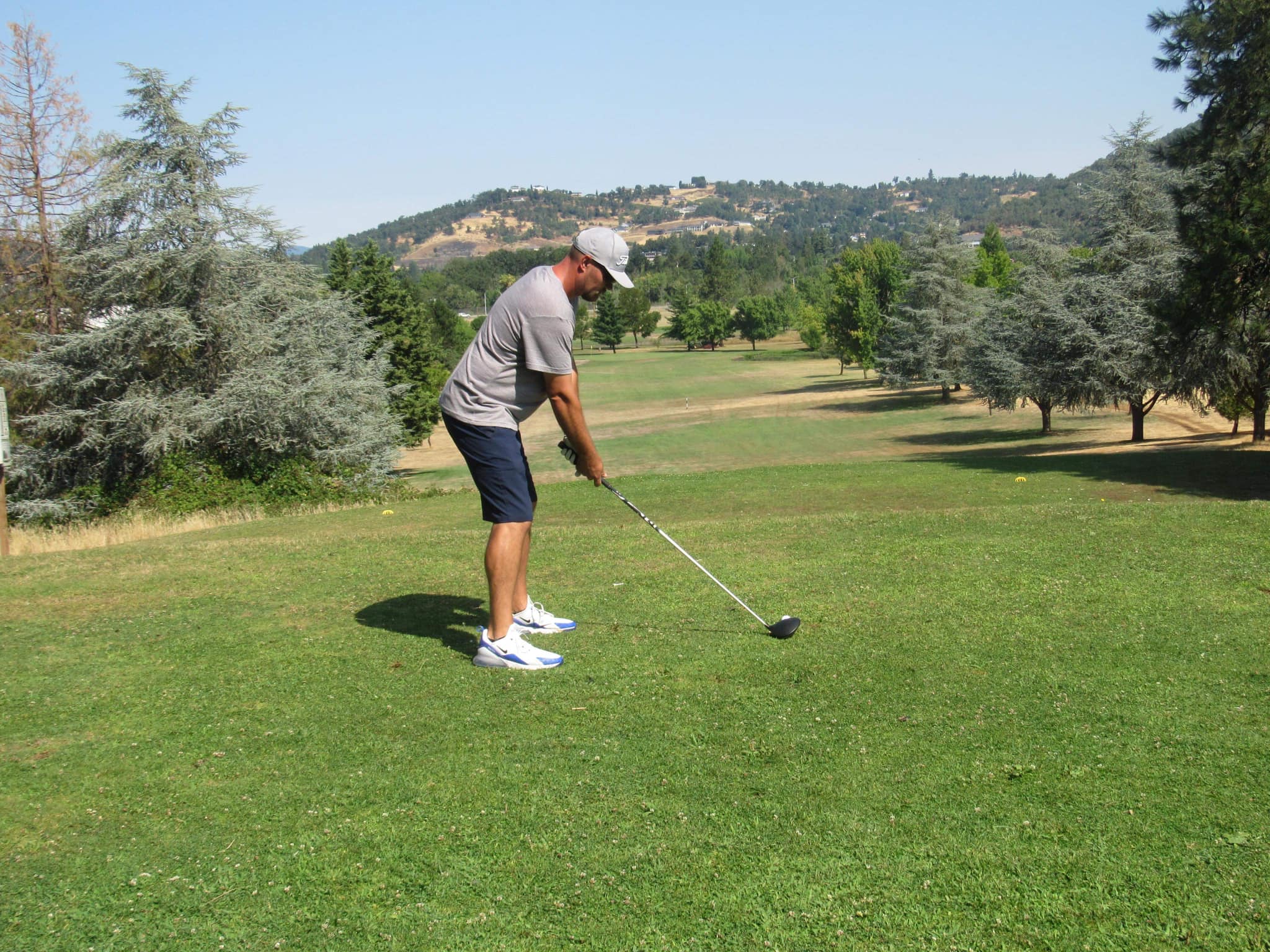 Golfer taking a swing